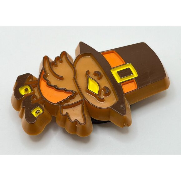 Little Bird Pilgrim Refrigerator Magnet Vintage Hallmark Thanksgiving Brown - Picture 4 of 6